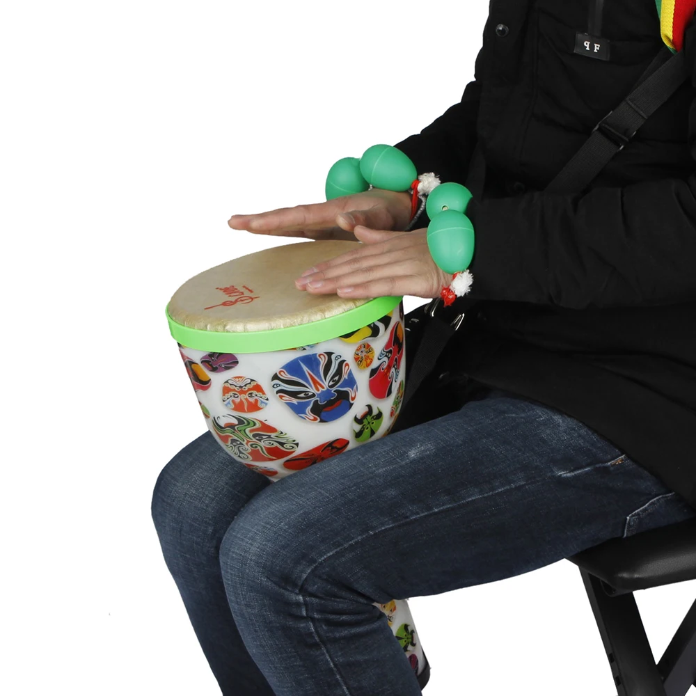 New 8 inch Multicolor African Hand Drum Tambourine with Sand Egg