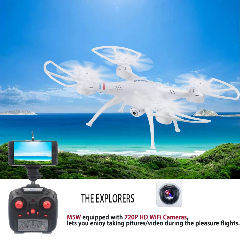 Teeggi M5W Wi Fi FPV RC Квадрокоптер с 720P HD камерой высота удержания один ключ взлет Дрон