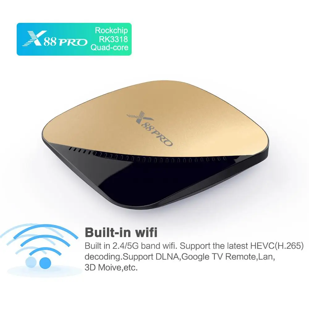 ТВ приставка BEESCLOVER X88 PRO Rockchip RK3318 4 ядра 2 4G & 5G Wifi 4K HDR телеприставка Android 9 0 USB 3