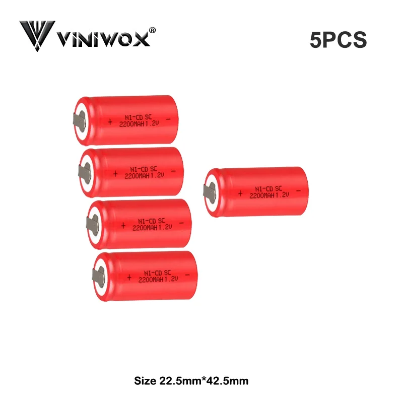 Электрические батареи 1,2 V SC 2200mAh Ni-CD аккумуляторные батареи Электроинструмент батареи Subc батареи хорошего качества DIY к батарейным пакетам