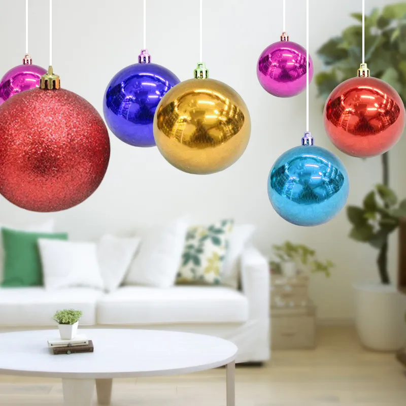 24Pcs/Lot Colorful Glitter Christmas Balls Ornament Hanging Baubles Decoration For Christmas Party Decoration