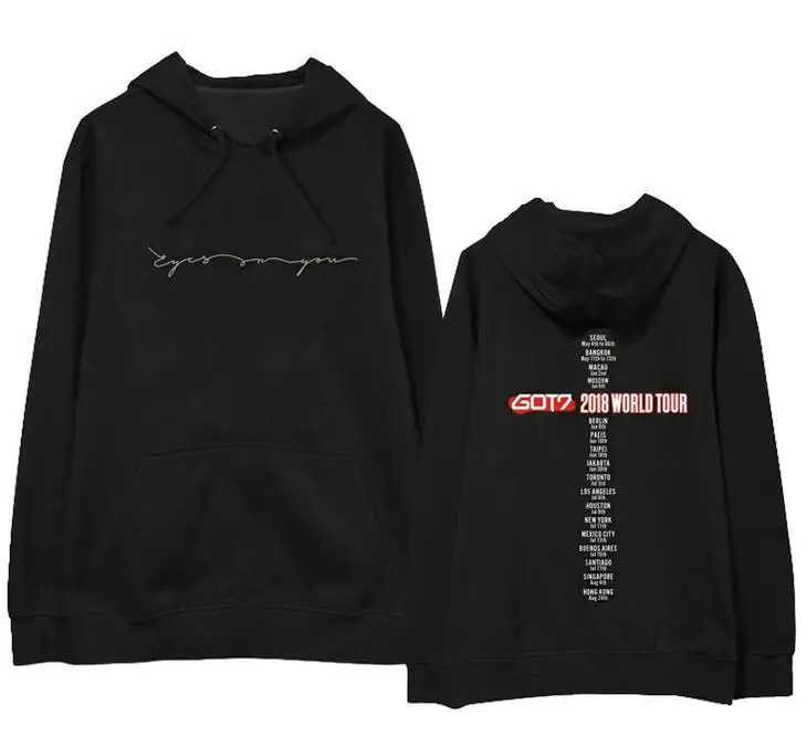 Got7 новый мировой концертный глаз на вас же печать черный/. Белые толстовки для