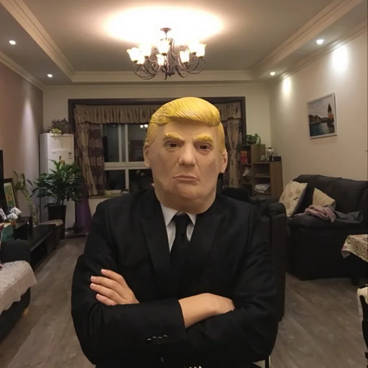 

HFSECURITY Latex Mask Funny Cosplay Party Protective Headgear Halloween Cos For Trump Putin Obama Imitate Face Protector Masks