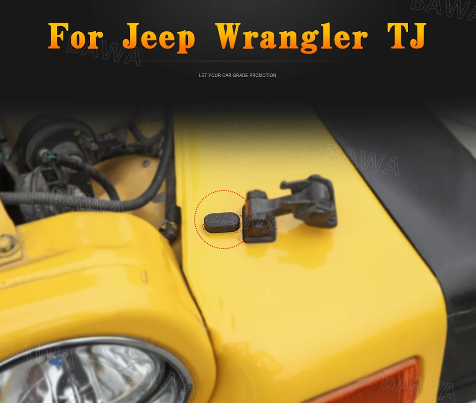 BAWA Стайлинг молдинги для Jeep Wrangler TJ 1997-2006 крышка двигателя резиновая пробка защитные аксессуары для Jeep Wrangler tj
