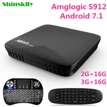 Shinsklly M8S PRO TV BOX Android 7.1 Amlogic S912 Octa core RAM 2GB/3GB+16GB Smart TV BOX 2.4G/5G WIFI KODI 17.0 4K Media player
