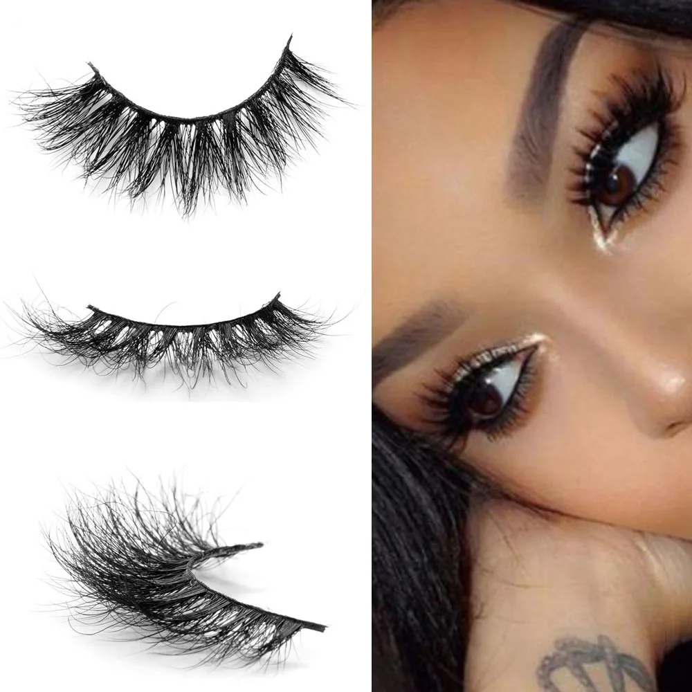 1 Set 3D 100 Mink Hair False Eyelashes Soft Long Fluffy Natural Thick
