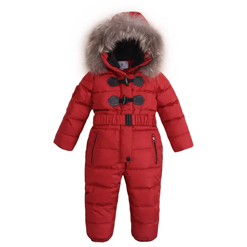 

Baby Boys Girls Jumpsuits Winter Overalls Children White Duck Down Rompers Kids Snowsuit Warm Down Jacket Outdoor Outfits