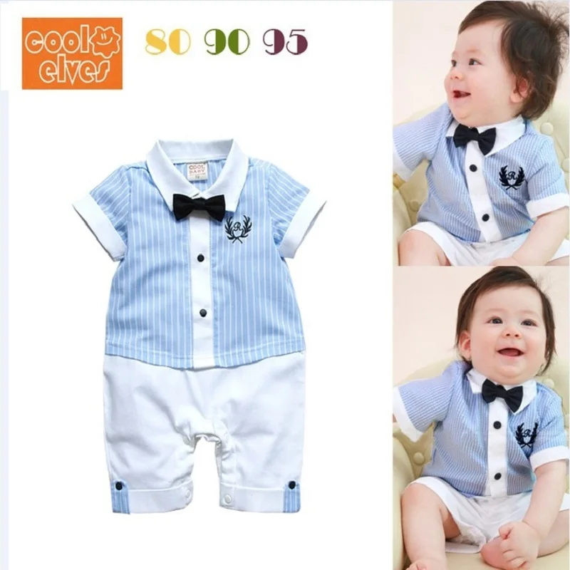 Summer Cool Baby Boy Clothes Gentleman Toddler Infant Baby Rompers