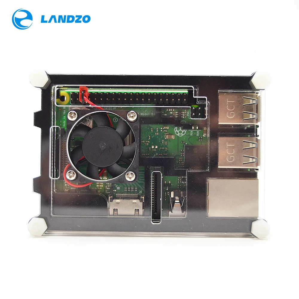 Чехол для Raspberry Pi 3 B + 9 слоев акриловая коробка черный чехол +(plus) 2018 Model