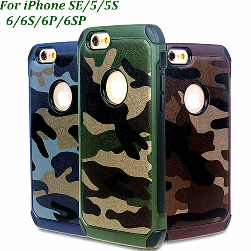 

5 S 6 Tough Armor Case For iPhone 5S SE iPhone 5 Silicone Case Camo Dual Layer Military Cover for 6Plus iphone 6Splus Promotion