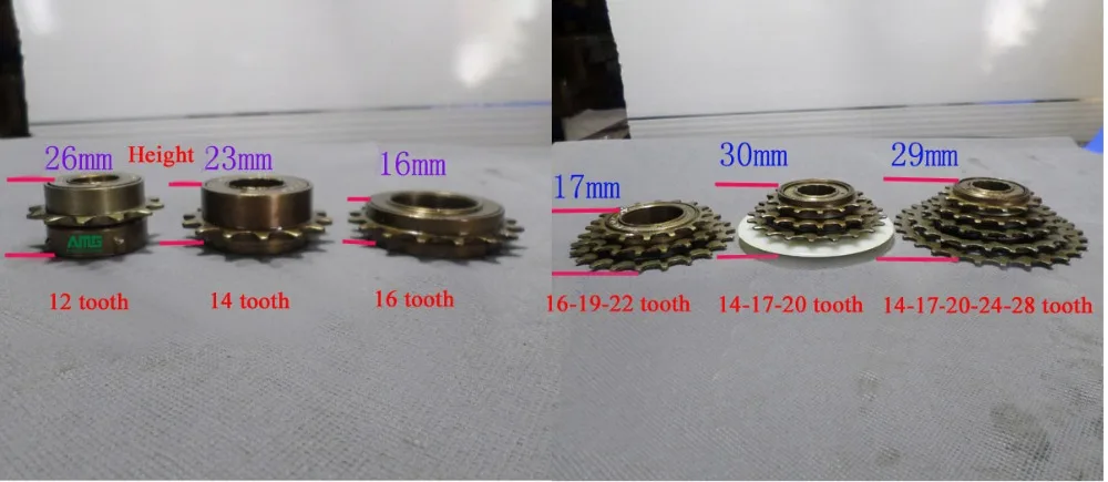 Звездочка шестерни маховик для генератора велосипеда, с 12, 14, 16, 17, 18, 19,20, 22, 24, 28 зуб/зубы