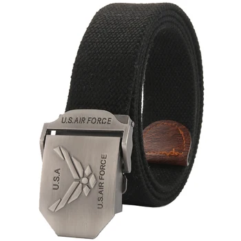 

2019 Fashion New Men's Casual High Quality Solid Color Canvas Metal Automatic Buckle Belt