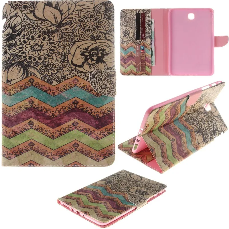 Flower PU Leather Wallet Case For Samsung Galaxy Tab A 8.0 inch T350 T351 T355 P350 SM-T355 Case Girl Boy Stand FlipTablet Cover (33)