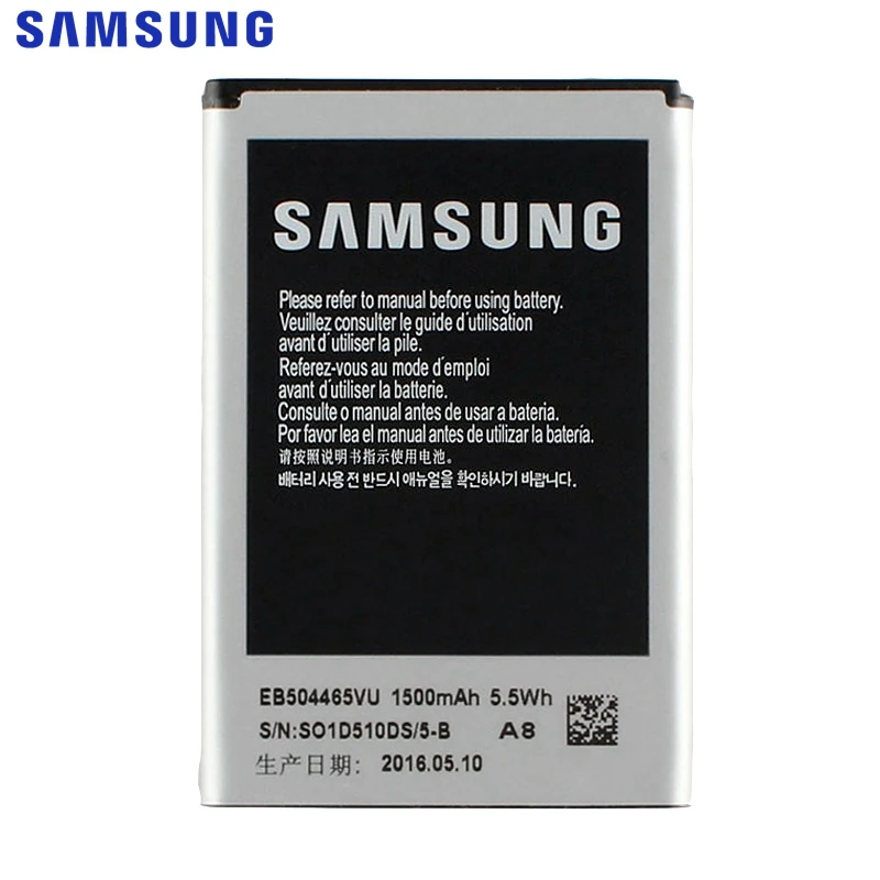 

Samsung Original EB504465VU Battery For Samsung S8530 B7610 I329 I5700 I6410 Genuine Replacement Phone Battery1500mAh