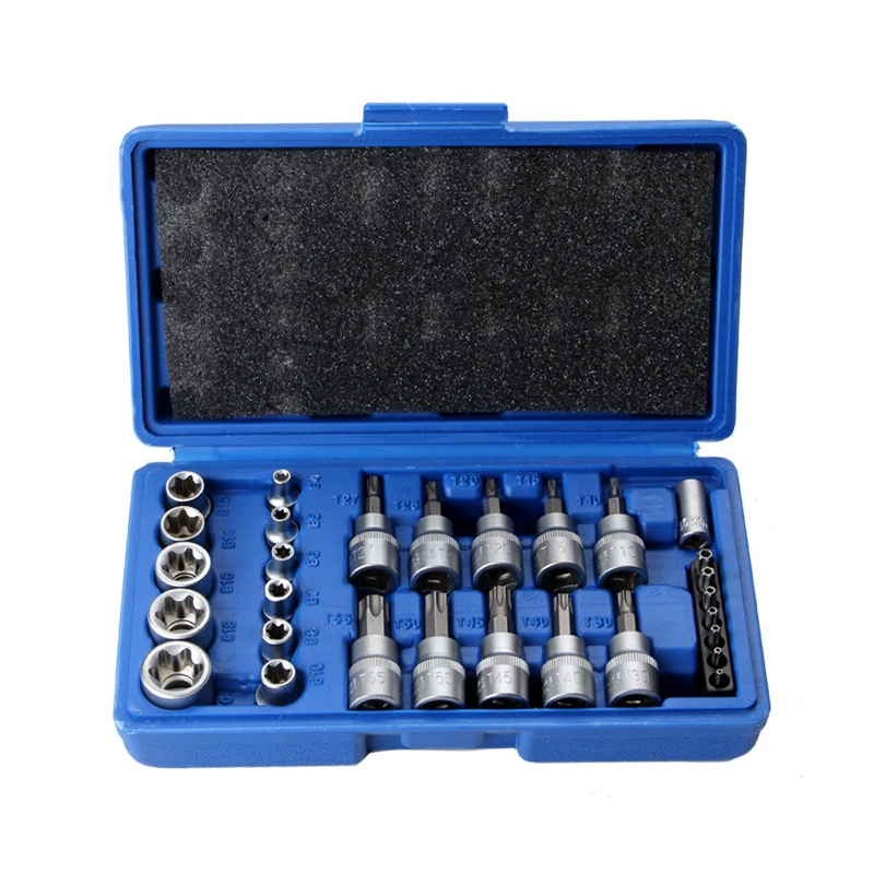 

29PC Torx Socket Set of Tool Female Male Torx E & T Sockets Kit in a Case Mechanics Enginner Repair Tools