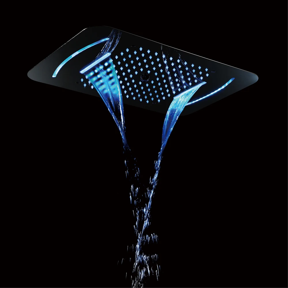 Embedded Ceiling Mounted Shower Head LED Light Massage Misty Showerhead 580*380mm Bathroom Shower Rainfall Waterfall Showers SUS Embedded Ceiling Mounted Shower Head LED Light Massage Misty Showerhead 580*380mm Bathroom Shower Rainfall Waterfall Showers SUS