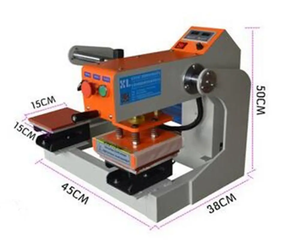 

pneumatic double - bit hot scalding heat press machine 15 * 15