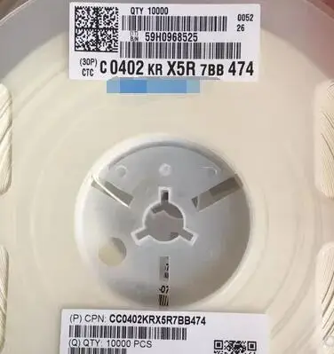 Бесплатная доставка 10000 шт./лот CC0402KRX5R7BB474 Кепка CER 0 47 мкФ 16В X5R 0402 Новый и