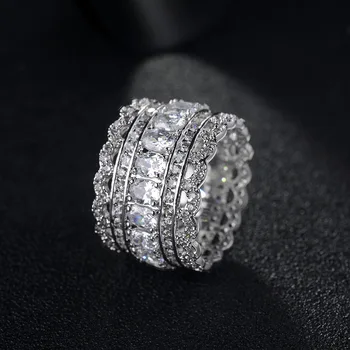 

vintage accessories copper metal AAA cubic zironia pave setting hollow flower wide ring for women anel