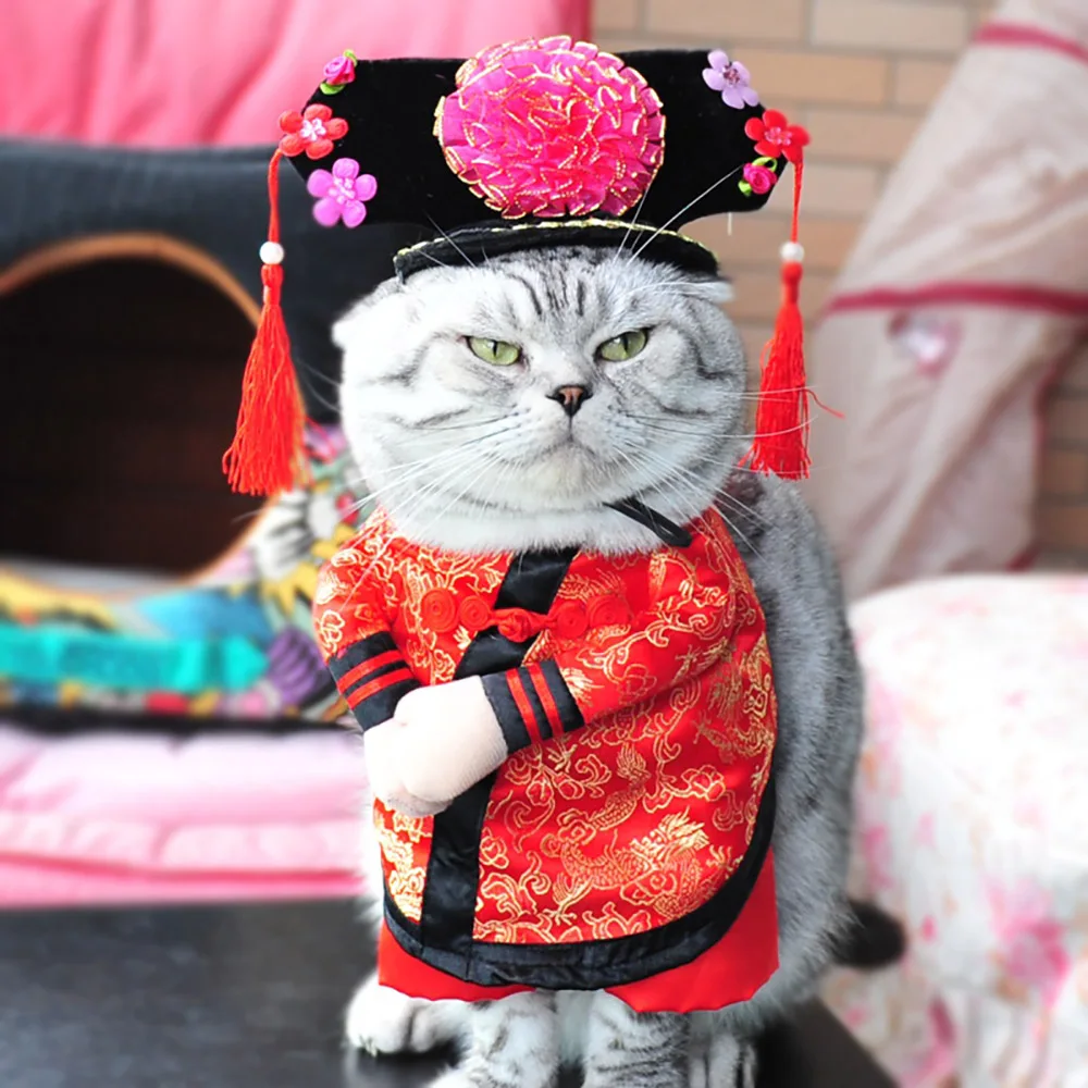 Funny Chinese Princess Cosplay Clothes For Cats Halloween Costume For Dogs Xmas Suit Cat Clothing Dog Outfit Pet Apparel
