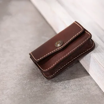 

ALAVCHNV Brand New Original Handmade Vegetable Tanned Leather Card Case Multifunction Coin Purse BR9193