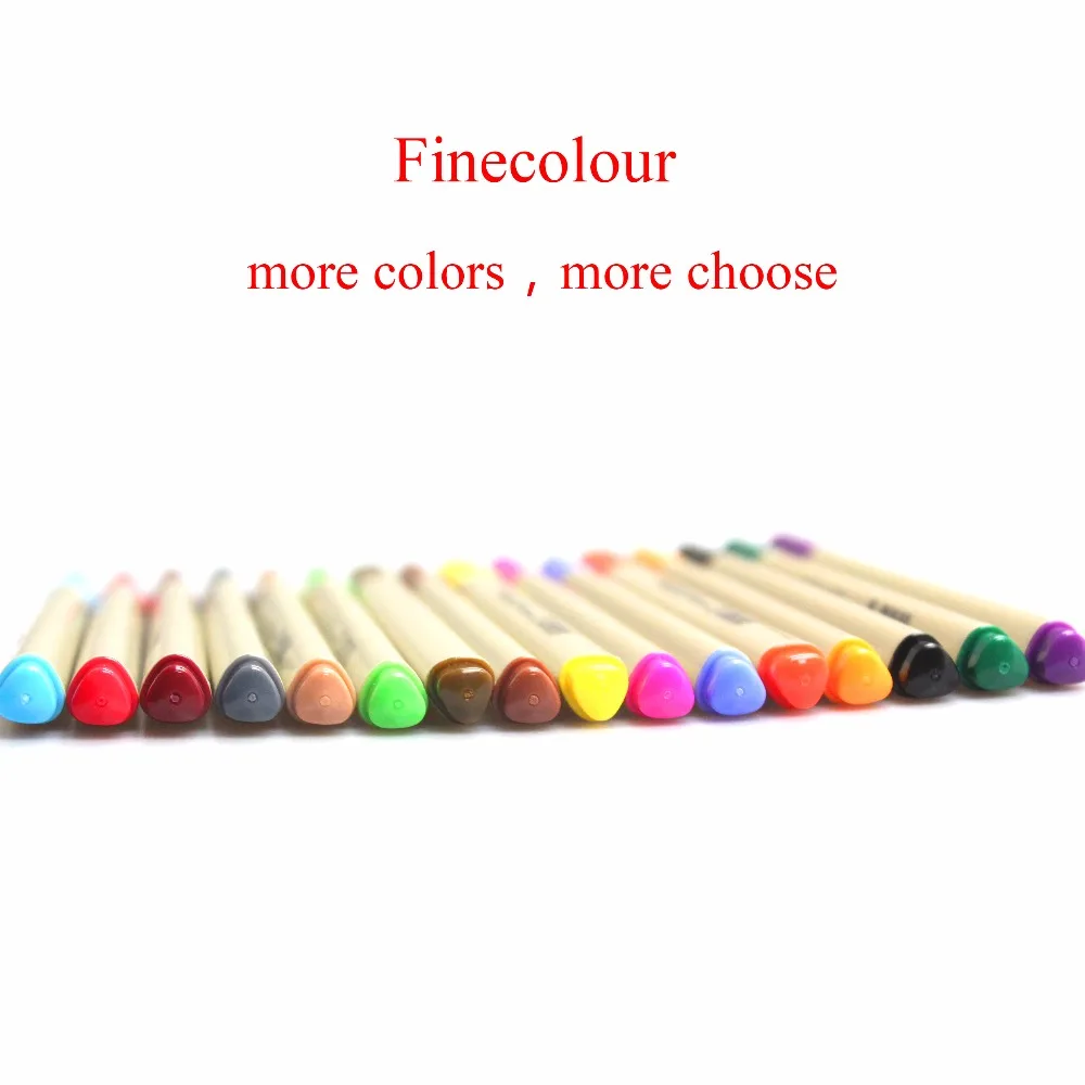 Finecolour EF300 эскиз Цветной вкладыш 0,3 мм 48 Цвета хорошее качество ручной росписью игла маркер для рисования с Пластик чехол