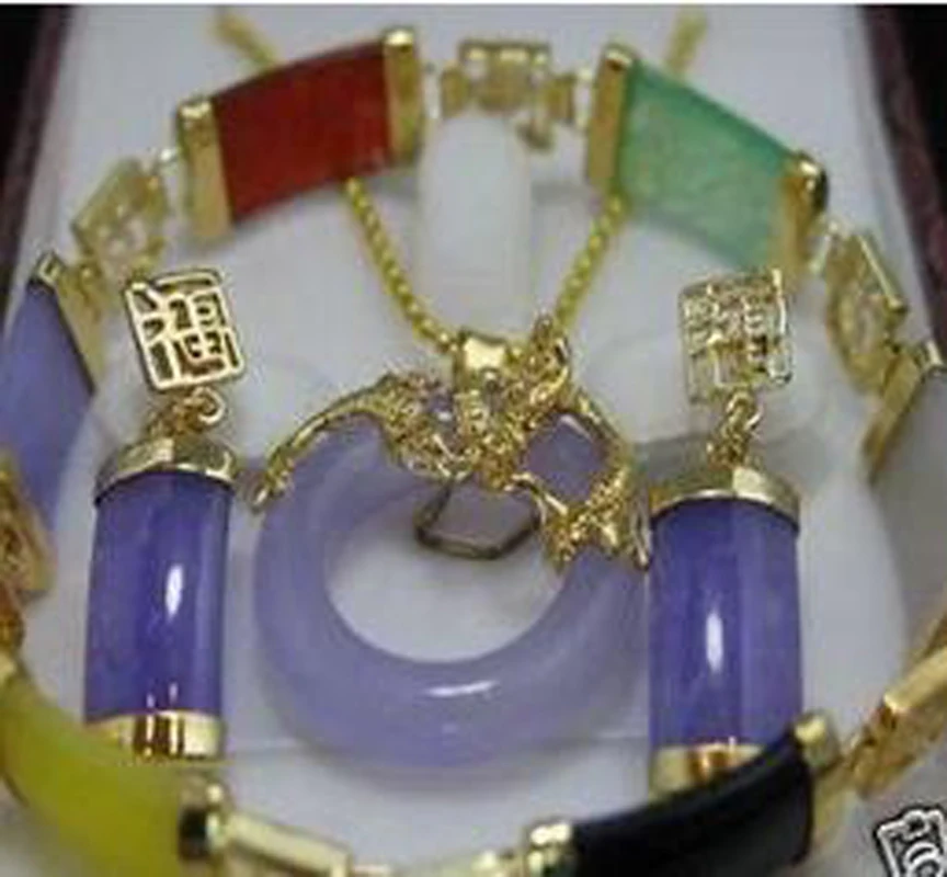 

New Women's Real pendant necklace earring bracelet set AA154