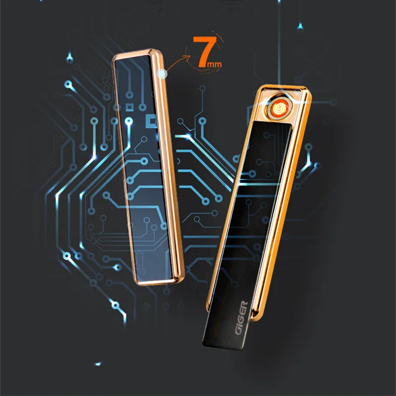 Ползунок электронная USB Зажигалка Портативный Беспламенного ветрозащитная