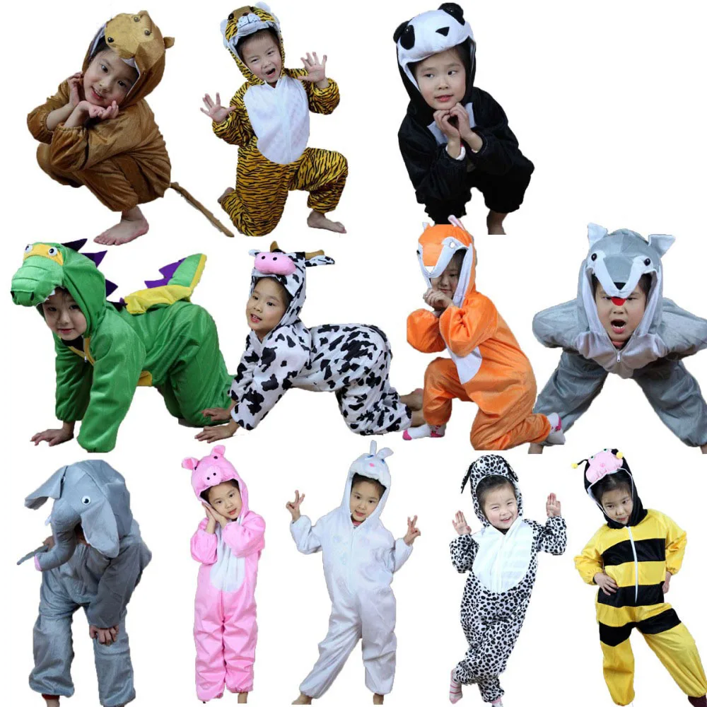 

Purim Children Kids Animal Costume Cosplay Tiger Elephant Milk Halloween Animals Cosplay Performance Jumpsuit for Boy Girl