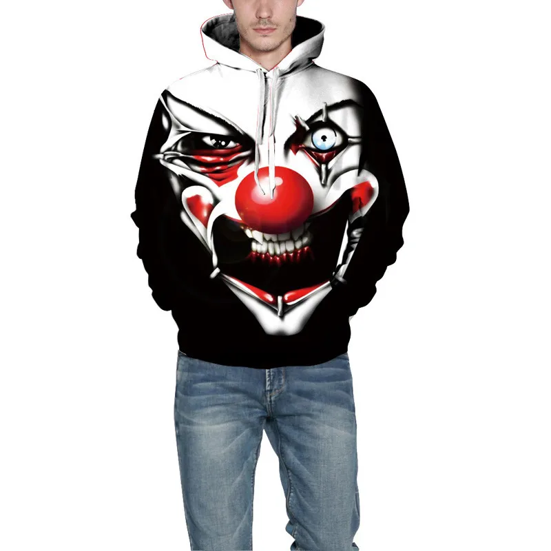 Толстовка с капюшоном Clown Pennywise 3D для мужчин и женщин осенняя зимняя верхняя
