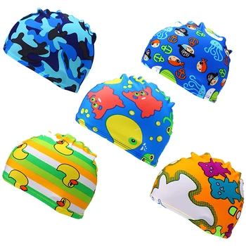 

Flexible Waterproof Swimming Cap Stretch Swimming Cap Long Hair Protection Swim Caps Hat Cover For Children Kids Outdoor