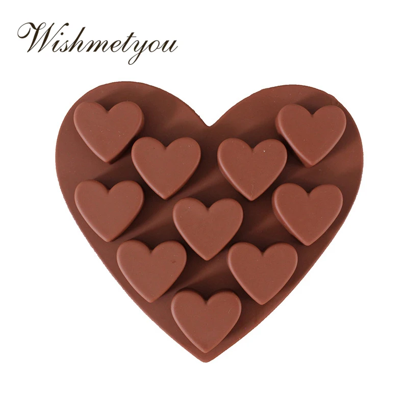 

WISHMETYOU Silicone Soap Mold Love Chocolate Ice CubeS Handmade Mold 10 Hole Small Love Shape Cake Decorating Tools Baking molds