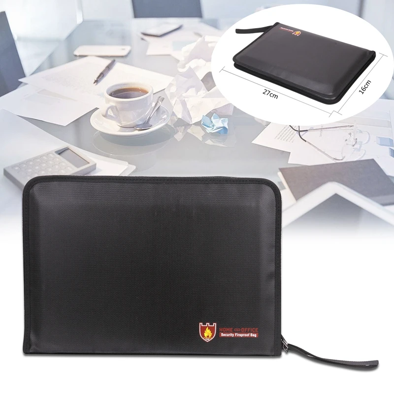 

Fire Resistant Waterproof Safe Briefcase for Important Documents 10.6in x 6.3in