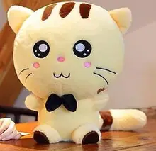 high quality soft plush toy cute white or yellow pitiful cat 60cm toy soft throw pillow Christmas birthday gift ,d1063