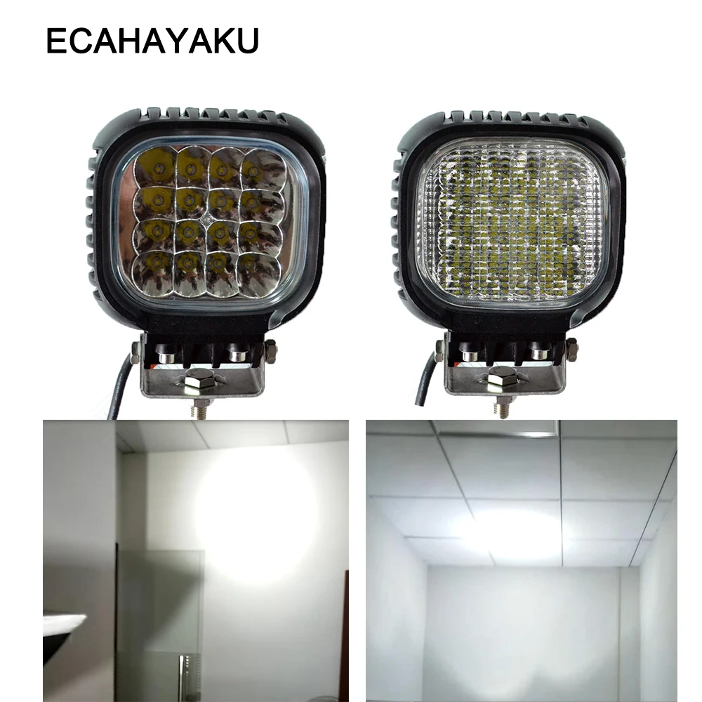

ECAHAYAKU 5 inch 48W 4800LM 85mm thick 12V 24V led work light bar for jeep truck ATV tractor offroad LED light bar driving lamp