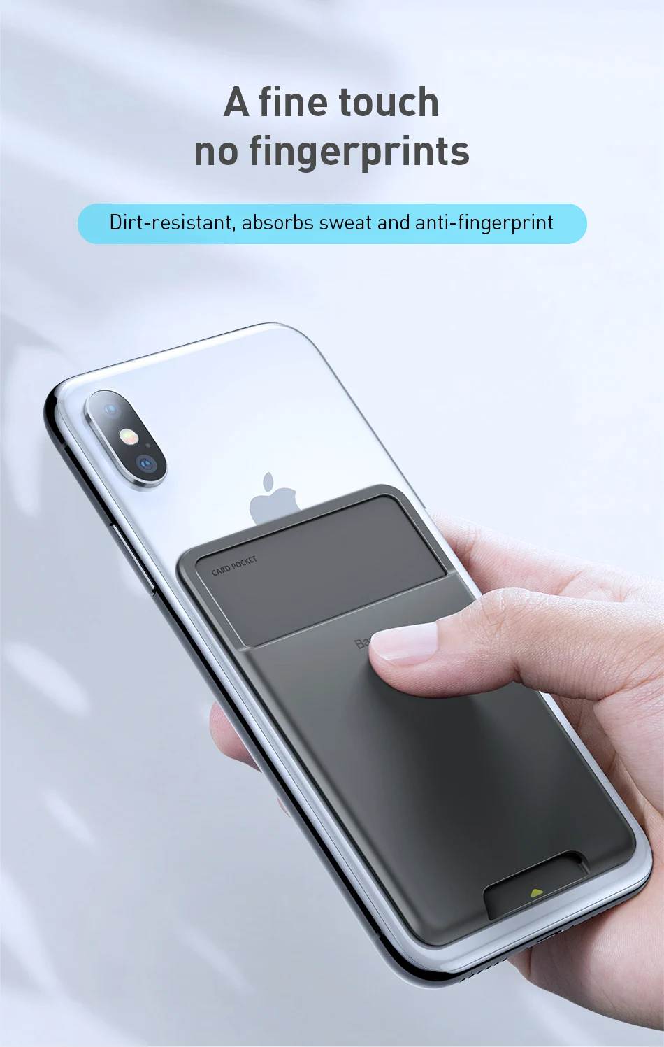 Baseus back stick silicone card sticker for iPhone X Xs Samsung Xiaomi