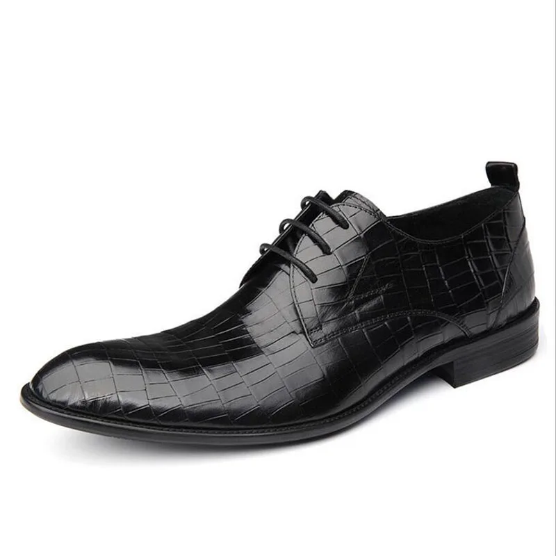 Men's Shoes Genuine Leather Lace-Up Men Oxford Shoes Business Dress Flats  Shoes Evening Dress Plus Size Luxury Brand Loafers