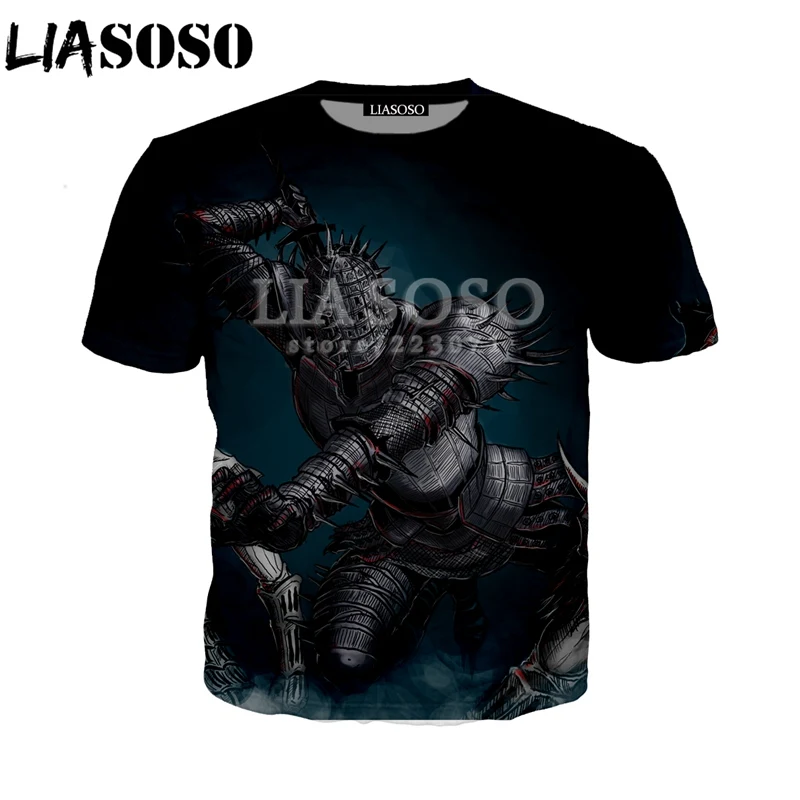 LIASOSO, летняя Новинка, мужская и женская футболка, 3D принт, стимулирует видеоигры, темная душа, толстовка, Модный пуловер с коротким рукавом, A021-03 - Цвет: 5