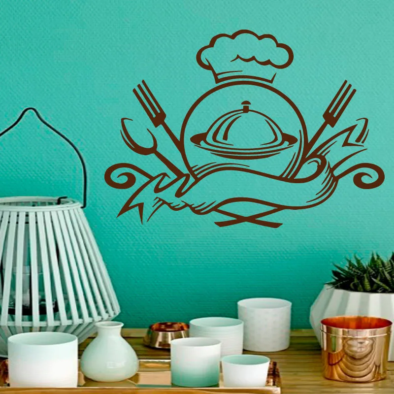 Wall Decals Food Emblem Ready to Eat Meal Kitchen Cafe Interior Design
