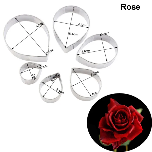 Rose Leaf & Bud Veiner &Cutter Flower Silicone Mold Gumpaste Sugarcraft Fondant Mould Cake Decorating Tools CS202