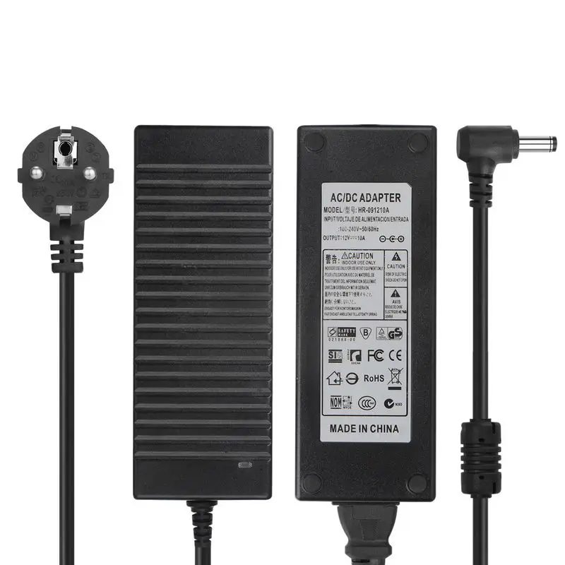 

30pcs High Quality AC 100-240V Converter Adapter DC 12V 10A Power Adapter Supply EU Euro Plug For LED Strip Lighting CCTV Camera