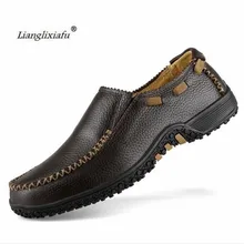 Llxf плюс: 38-47 открытый походы мужской Shoes-sllip дезодорант and Дышащая обувь на плоской подошве dress/партия вождения Zapatos