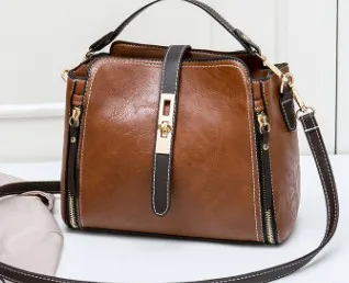 Женская сумка-мешок, женские кожаные сумки, большая сумка известных брендов, Вместительная женская сумка через плечо, сумка через плечо, новинка C810 - Цвет: Коричневый