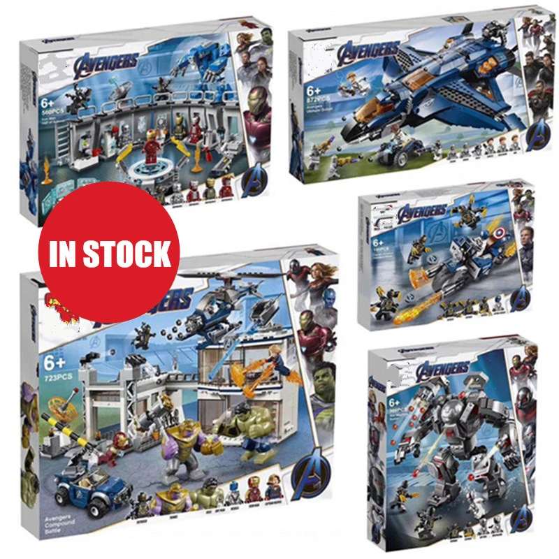 

Avengers 4 Endgame Marvels Building Blocks Ultimate Quinjet Bricks Iron Man Marvel Captain America Hulkbuster Figures Toys