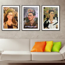 

self portrait dedicated to Dr Figure Painting American Style Frida Kahlo Unframed Spray Oil Painting Canvas Frameless art