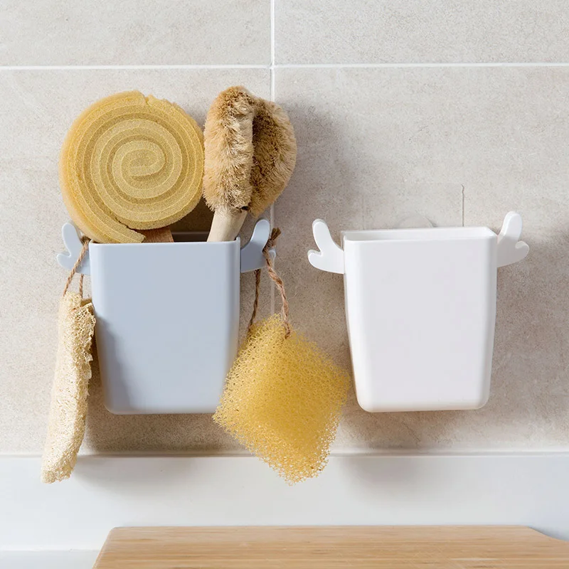 LIYIMENG المطبخ المنظم الحمام تخزين أدوات المائدة استنزاف سلة الميلامين السحر الإسفنج حامل منشفة رف رف
