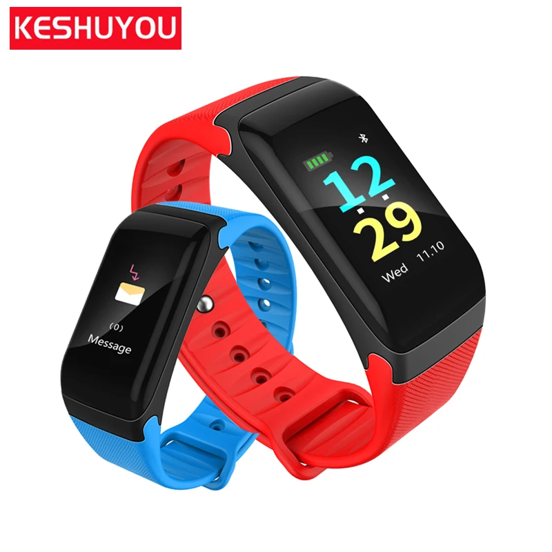 KESHUYOU smart Wristbands Bluetooth fitness bracelet watch passometer smart band heart rate monitor for IOS Android Phone
