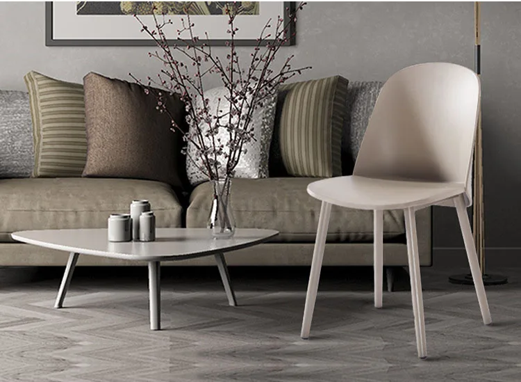 Скандинавский дизайн креативный Повседневный обеденный стул кофе офисный пластик минималистичный Спальня Кабинет удобный стул