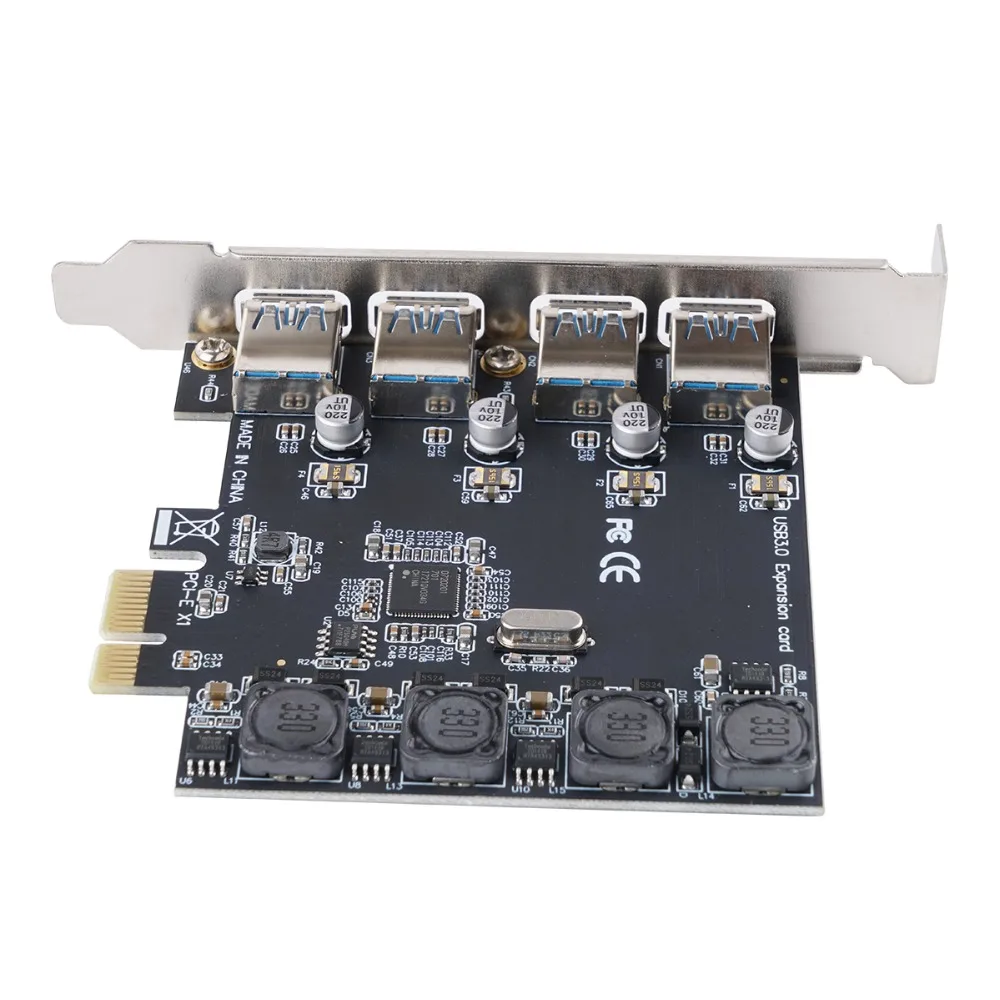 Beste ORICO USB 3.0 PCI E Express card 4 Port Super Speed 5Gbps PCI E Uitbreidingskaart Adapter Voor Desktop PC Computer componenten Win10