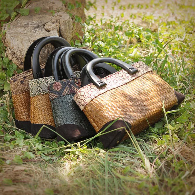 Thailand Imported Summer Straw Bags Handbags Handmade Woven Tote